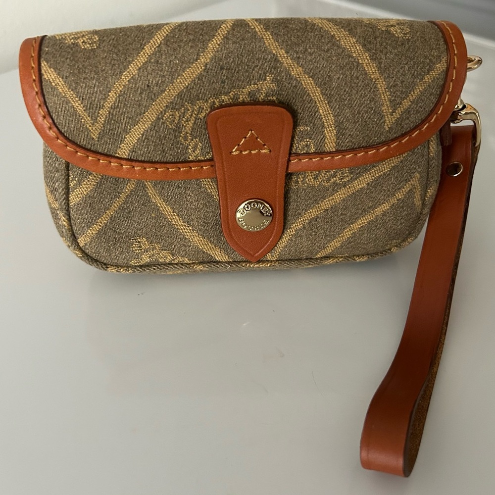 Dooney & Bourke Signature Canvas Wristlet Clutch - Red Interior B6992138